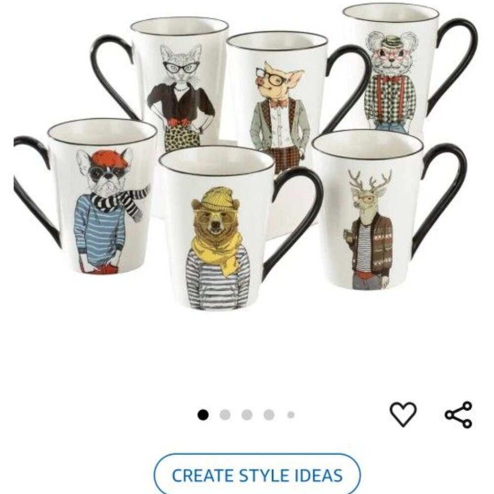 Cute Hipster Animal Mugs - Picture 2 of 2